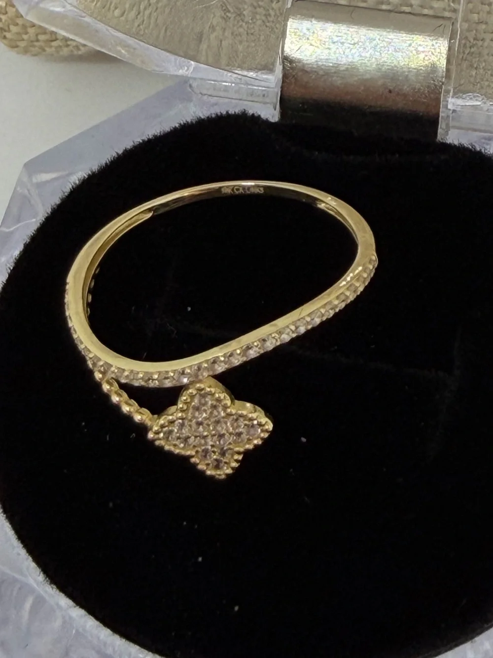 ✨ 14K Solid Gold CZ Dainty Ring – Size 8